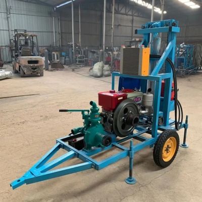 Машина для бурения скважин на бензиновом двигателе и водопроводных скважинах