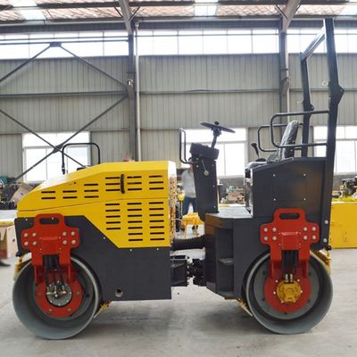 Компактный 9hp ездовой двойной барабанный вибрационный роликовый компакт для небольших дорожных проектов